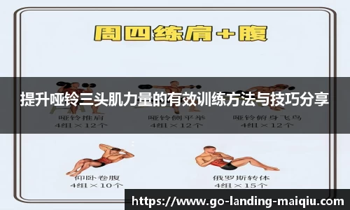 提升哑铃三头肌力量的有效训练方法与技巧分享
